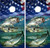 Striped Bass Rock Fish and Trout with Flag Cornhole Set with Bags