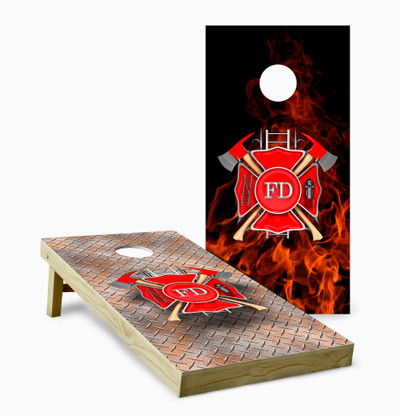 Fireman Logo Cornhole Set with Bags - Custom Cornhole, LLC