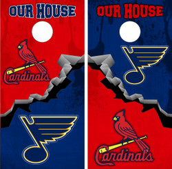 St. Louis Cardinals and Blues Cornhole Wraps - Set of 2