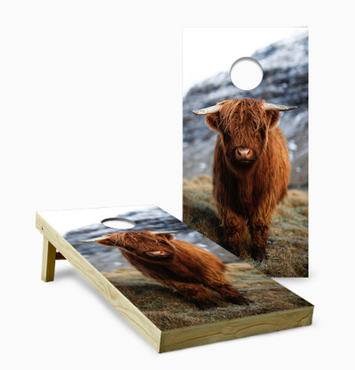 Highland Cow Version 2 Cornhole Set with Bags - Custom Cornhole, LLC
