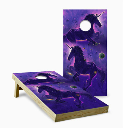 Unicorn Nebula Cornhole Set with Bags - Custom Cornhole, LLC