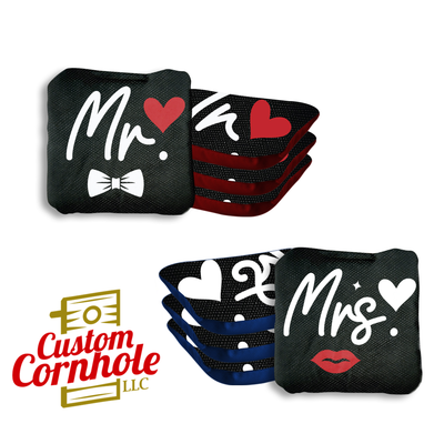 Mr. and Mrs. Professional Cornhole Bags - Set of 8 - Custom