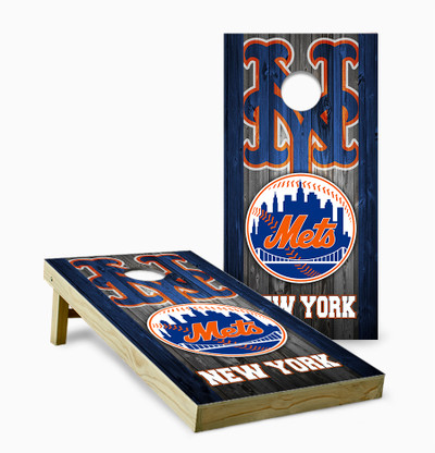 【★値下げ！3枚セット／額縁付】Yellow Korner x New York New_York_Mets_sTRIPE_Wood_2_CB