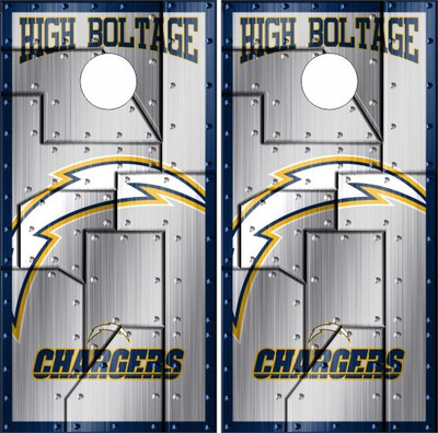 Lids Los Angeles Chargers 2' x 4' Herringbone Design Cornhole Set