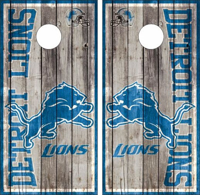 Detroit Lions Skyline cornhole boards