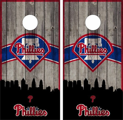 Phillie Phanatic and Gritty Cornhole Wraps - Set of 2