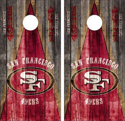 San Francisco 49ers & LA Raiders 0560 custom cornhole board vinyl wraps