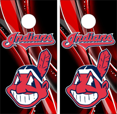 Cleveland Indians Version 7 Cornhole Wraps - Set of 2 - Custom Cornhole, LLC