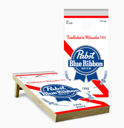 Pabst Blue Ribbon Cornhole Set with Bags - Custom Cornhole, LLC