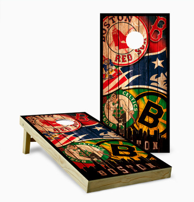 Boston Sports (Version 2) Cornhole Set with Bags - Custom Cornhole