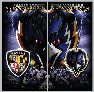 Baltimore Ravens Grunge Cornhole Board Wraps Skins Vinyl Laminated HIGH  QUALITY!