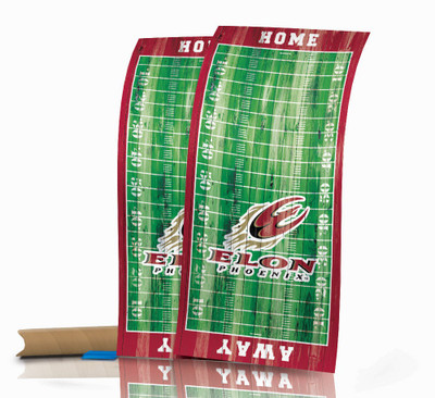 Elon Phoenix Distressed Football Field Cornhole Wraps Custom