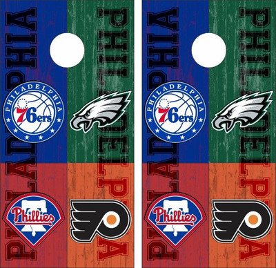 Philadelphia Sports Version 2 Cornhole Wraps - Set of 2 - Custom