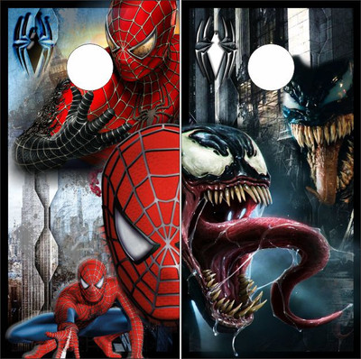 Spider-Man and Venom Version 2 Cornhole Wraps - Set of 2 - Custom