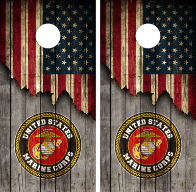 Marines USA Semper Fi Cornhole Board Wraps Skins Vinyl Laminated HIGH QUALITY! 