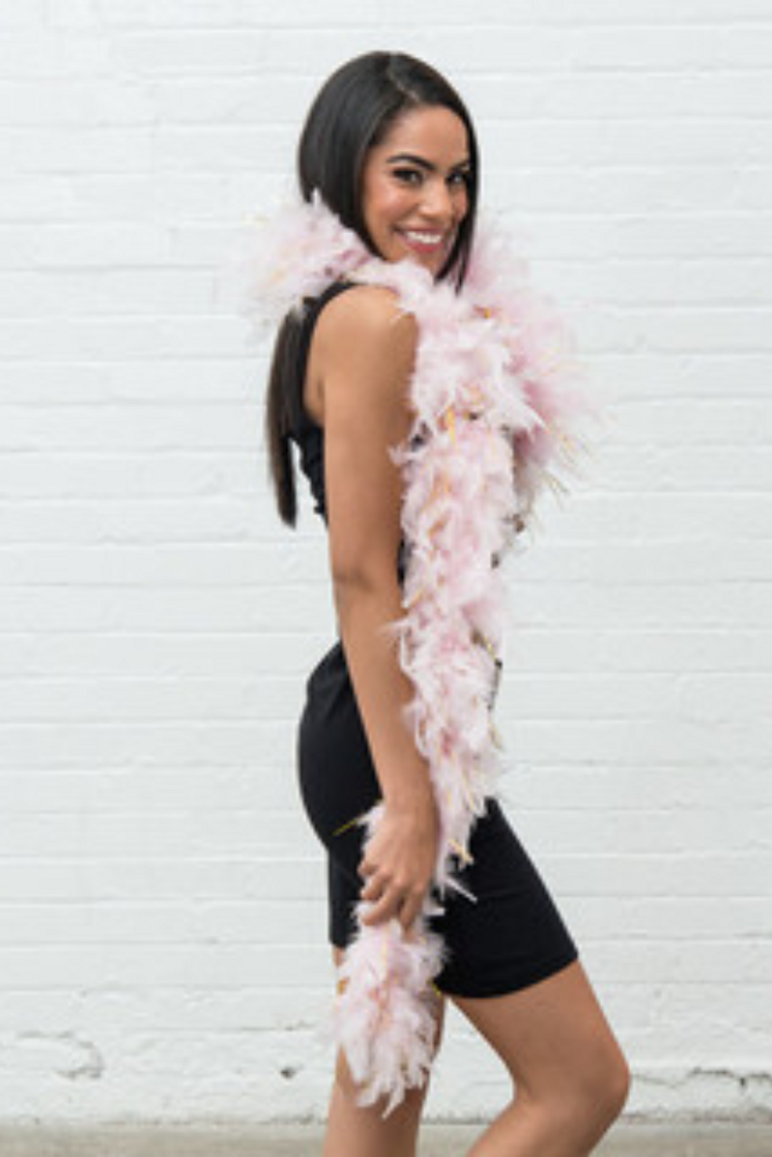 Bride Sparkly Bachelorette Feather Boa