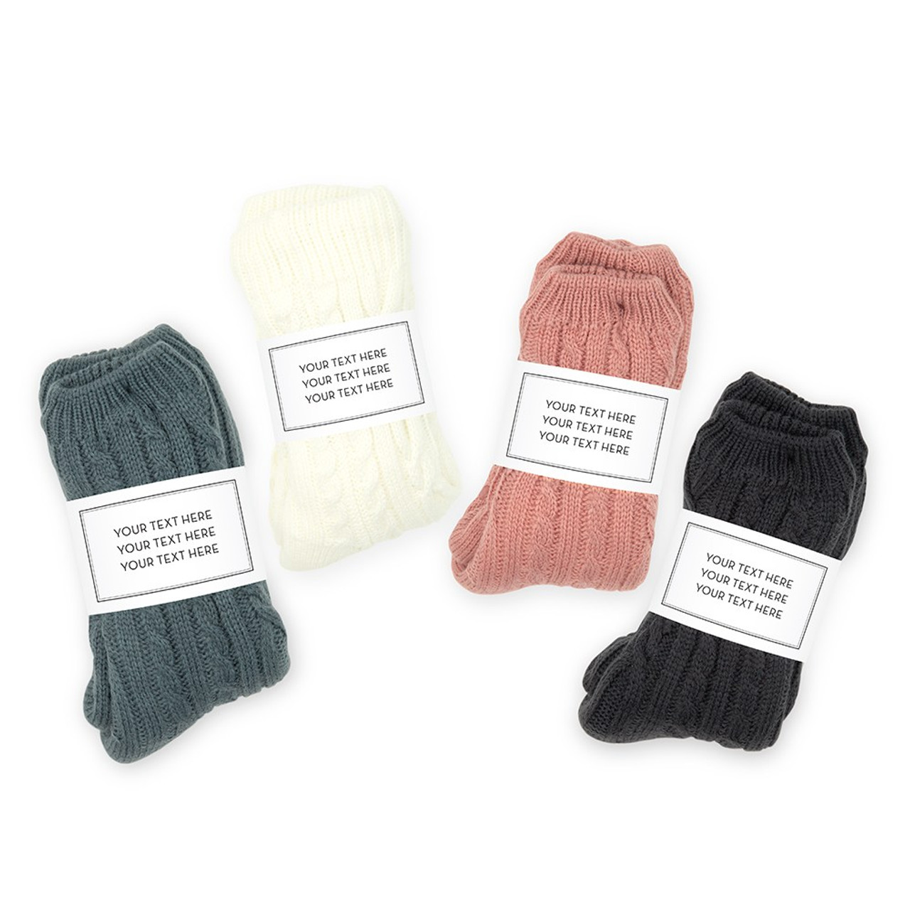 Personalised Cable Knit Slipper Socks With Fluffy Sherpa Lining