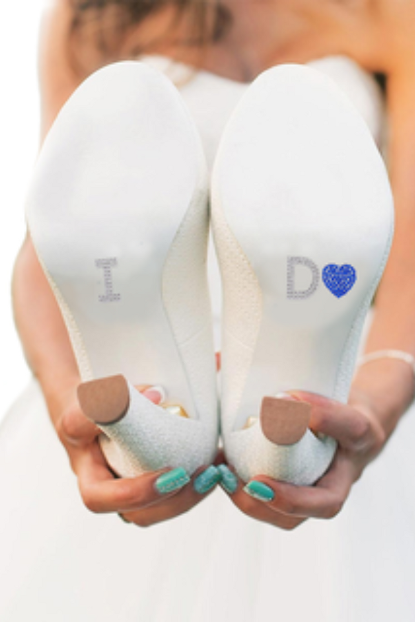 blue wedges wedding shoes