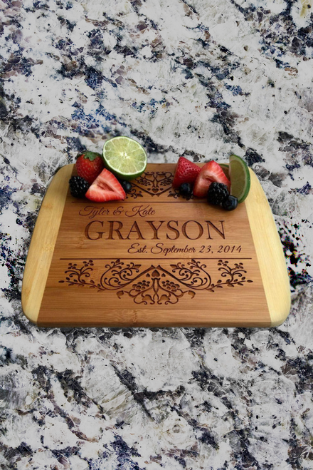 Advantage Bridal Personalized Grayson Bamboo Cutting Board