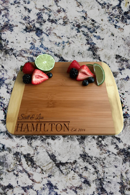 Advantage Bridal Personalized Hamilton Bamboo Cutting Board