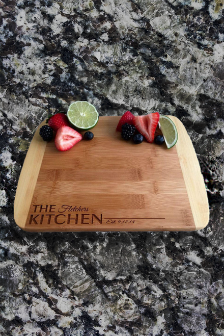 Advantage Bridal Personalized The Kitchen Bamboo Cutting Board