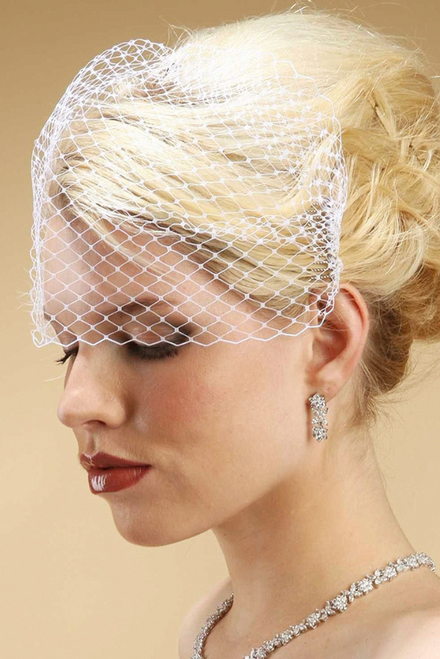 Advantage Bridal French Black Netting Birdcage Visor Veil