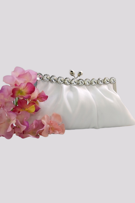 Advantage Bridal White Satin Evening Bag