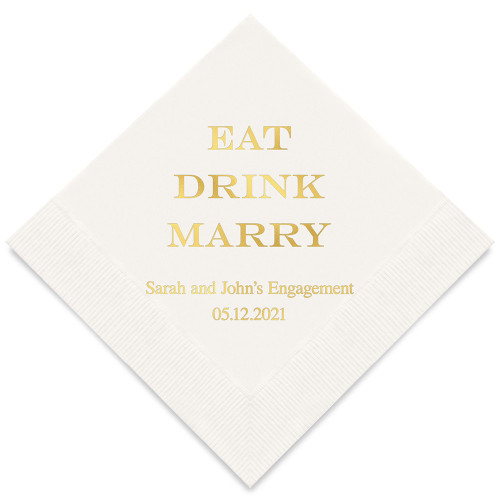 Advantage Bridal Personalized Foil Printed Paper Napkins