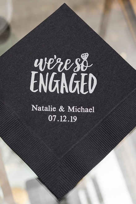 Advantage Bridal Personalized Foil Printed We’re So Engaged Paper Napkins