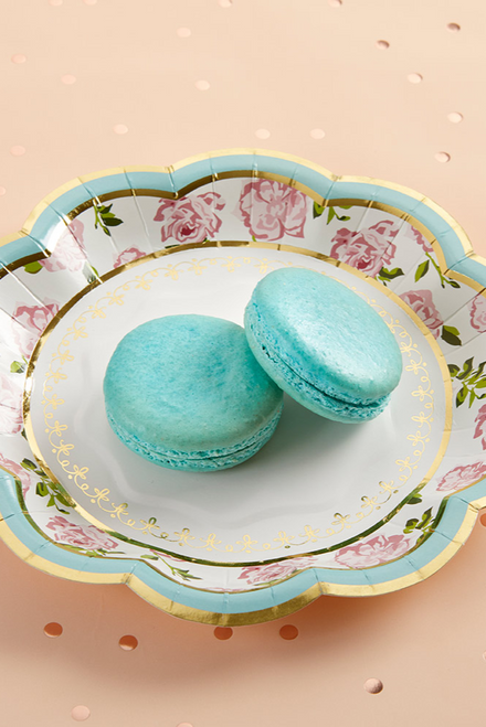 Advantage Bridal Blue Tea Time Whimsy 7 In. Premium Paper Plates