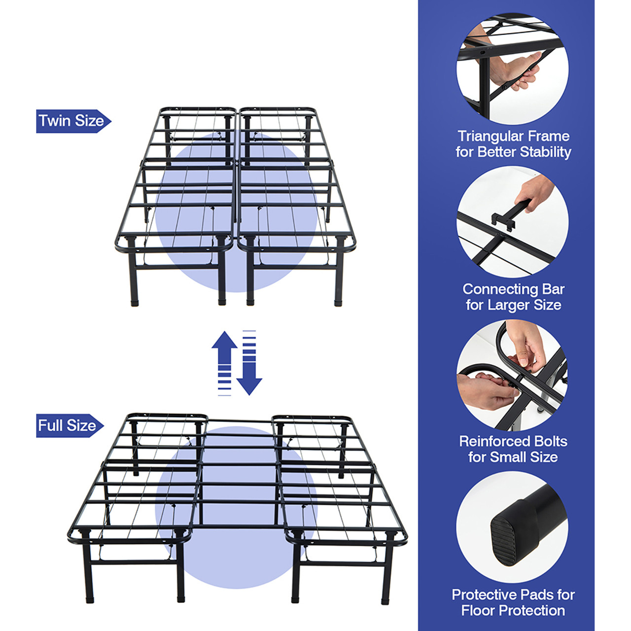 Twin/Full Expandable Metal Platform Bed Frame product image