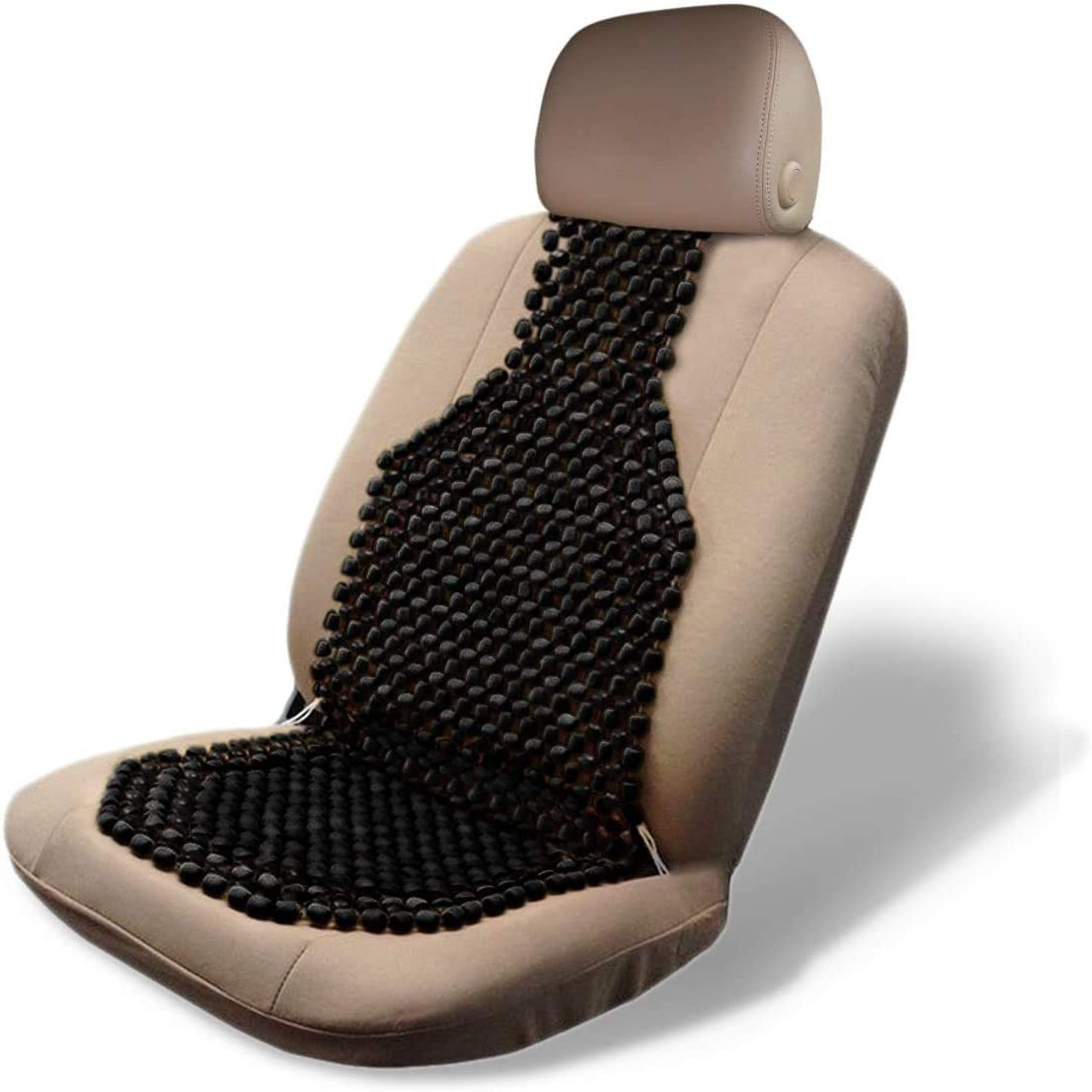 Zone Tech® Black Wood Beaded Massaging Car Seat Cover product image