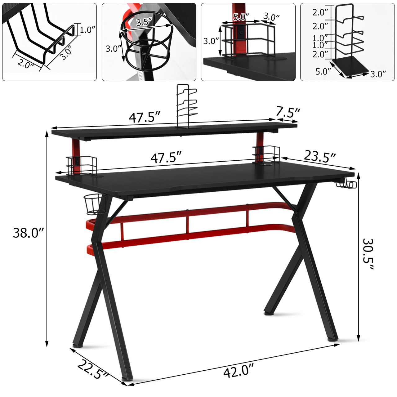 Gaming Desk with Multipurpose Shelves product image