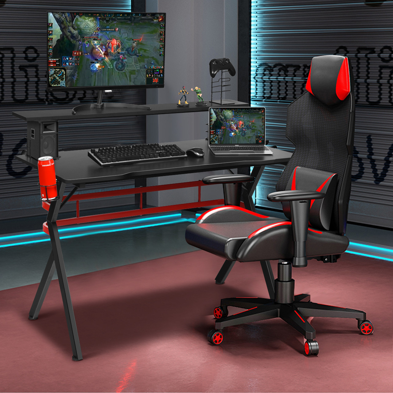 Gaming Desk with Multipurpose Shelves product image