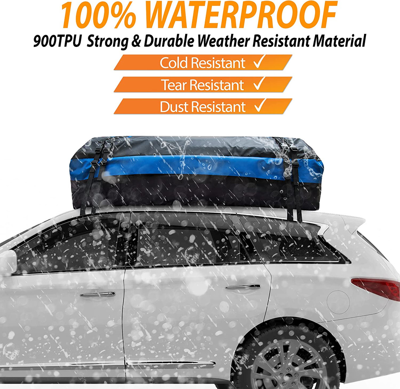 Zone Tech® Waterproof Vehicle Roof Cargo Bag with Anti-Slip Mat product image