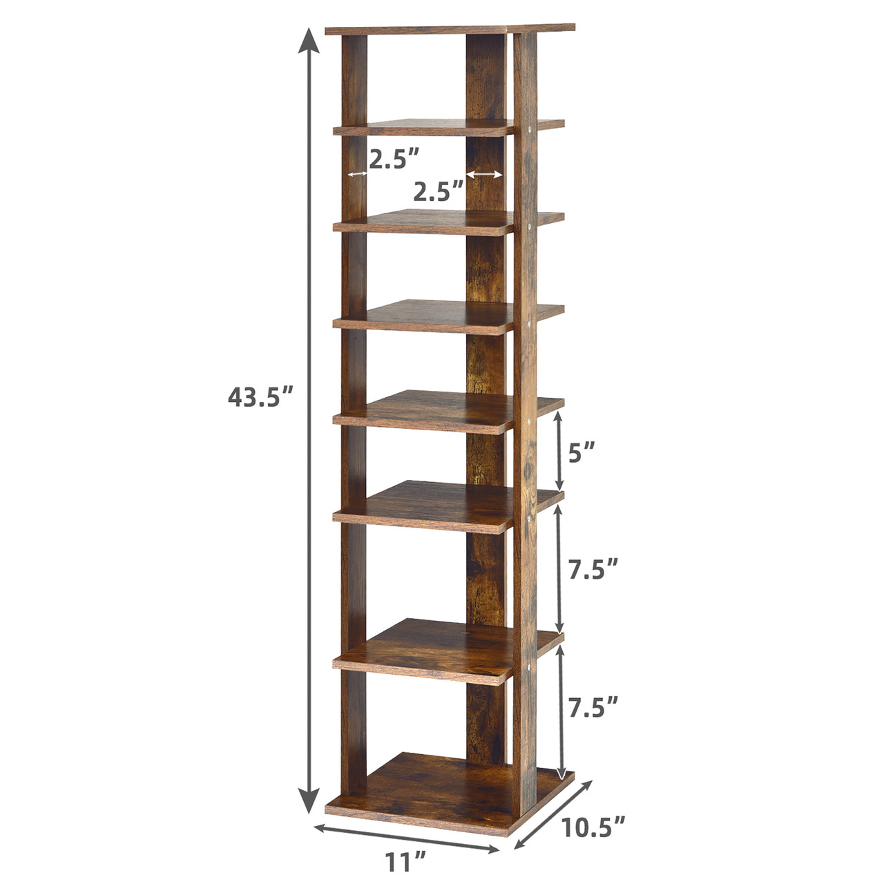 7-Tier Vertical Free-Standing Shoe Rack Tower product image