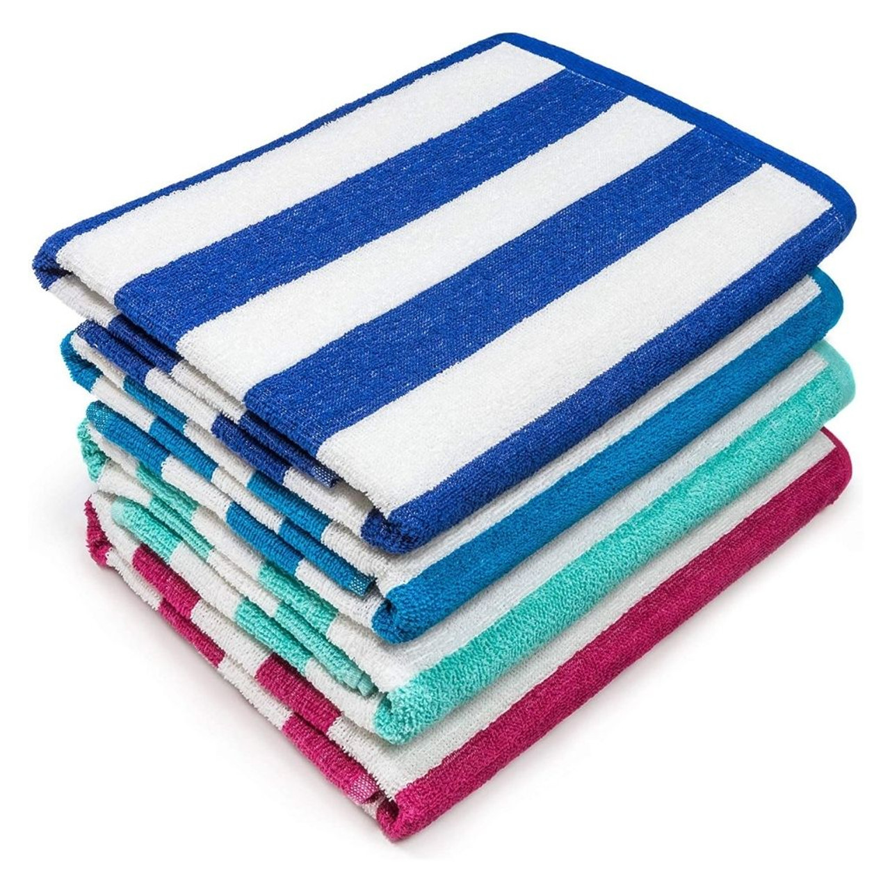 Over-Sized Ultra-Soft 100% Cotton Striped Beach Towel (4-Pack) product image