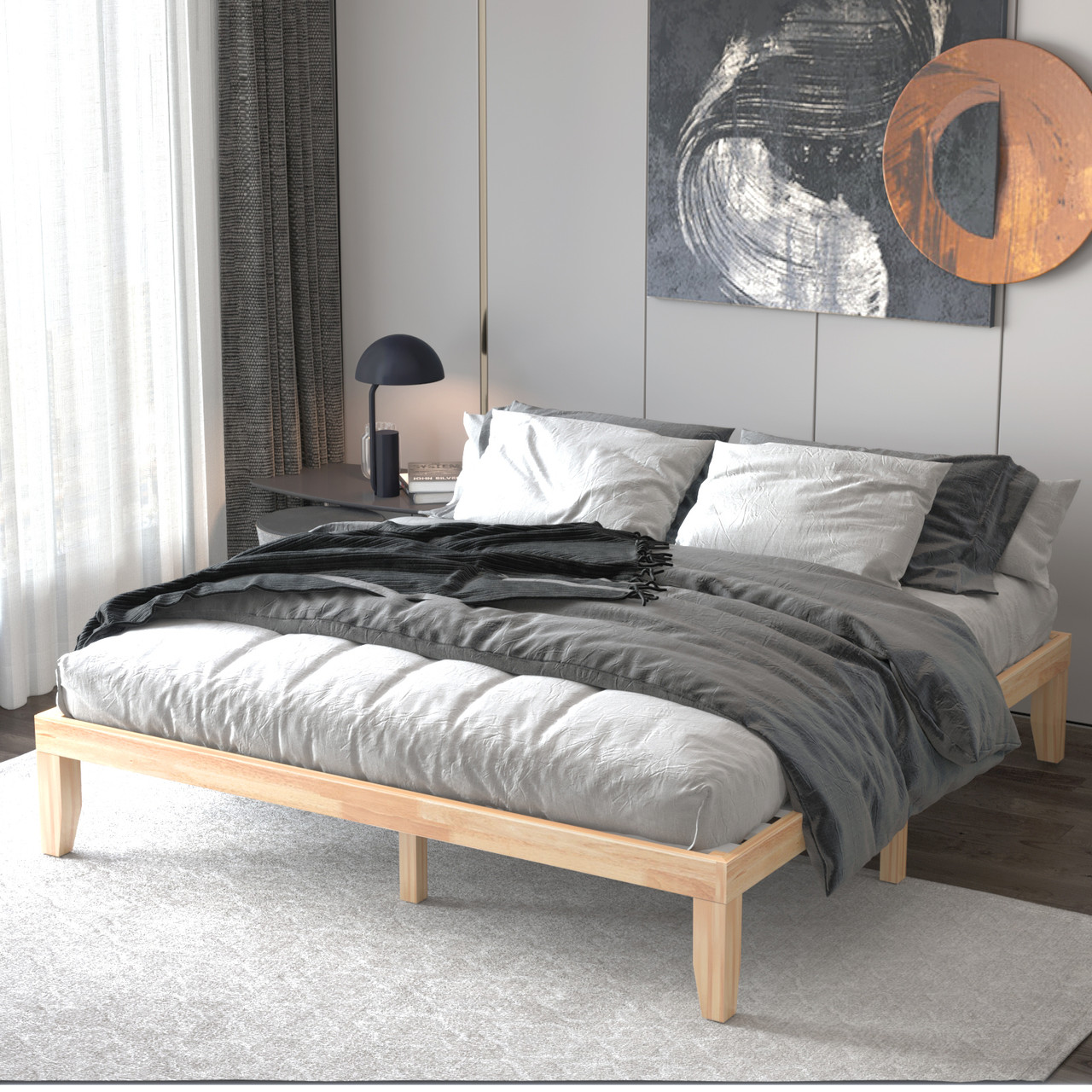 King Size 14'' Wooden Bed Frame product image