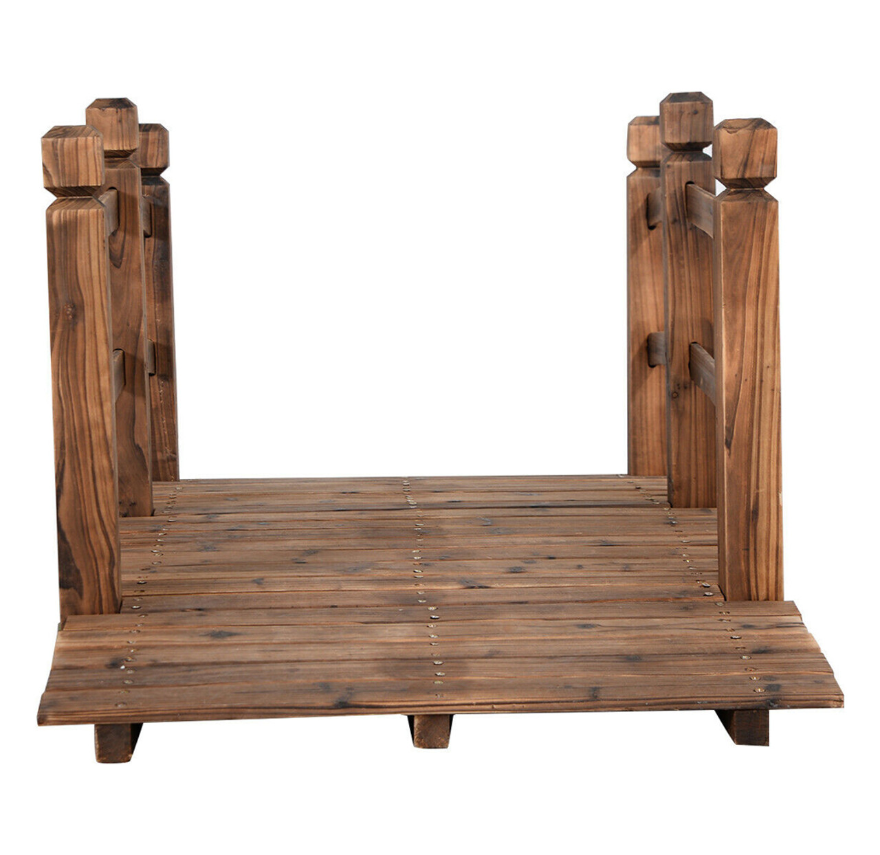 Stained Finish Wooden 5-Foot Garden Bridge product image