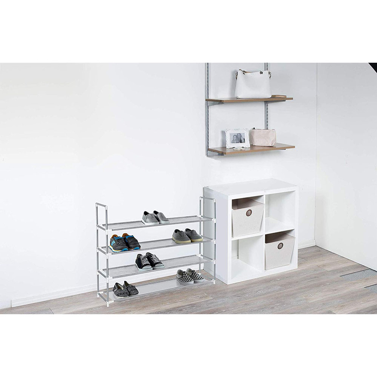 Space Saving 12 Pair Stackable Shoe Rack product image