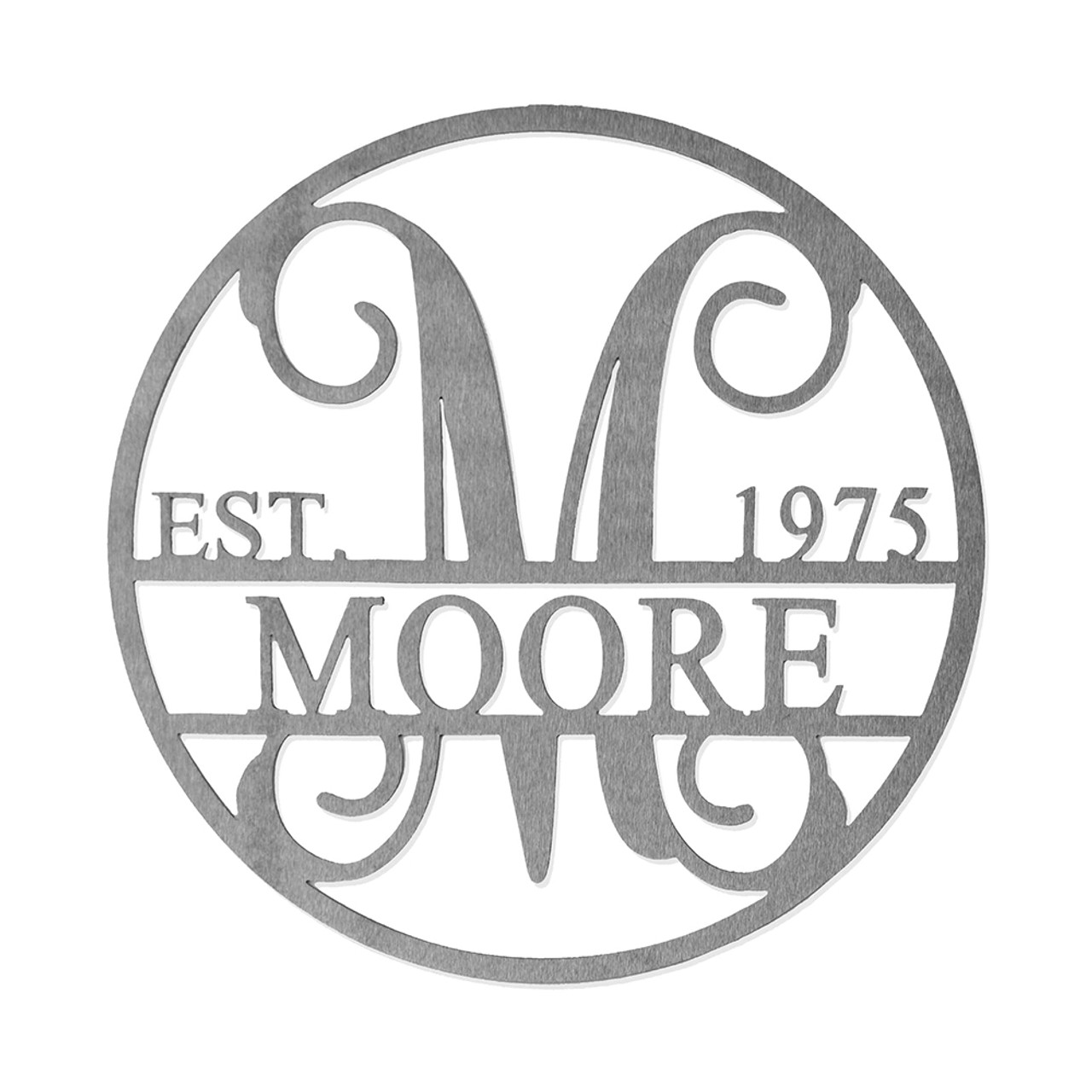 Personalized 15-Inch Established Circle Monogram Name Date Metal Sign product image