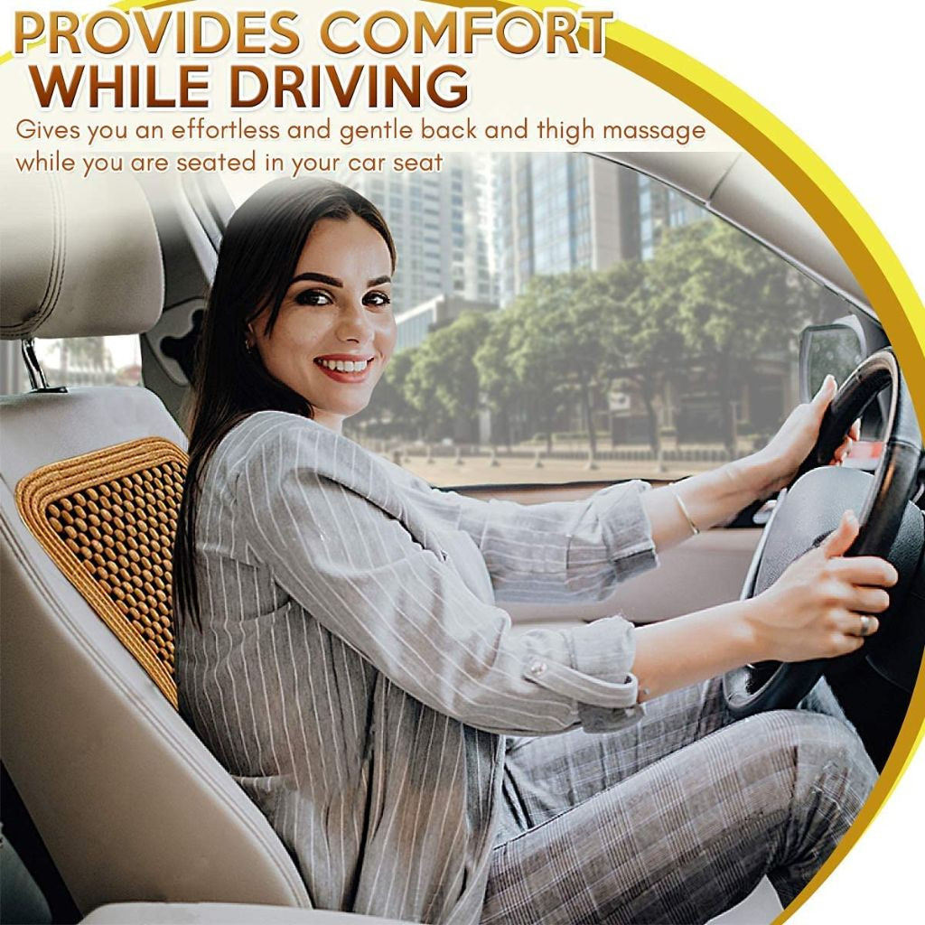 Zone Tech® Wooden Beaded Massaging Car Seat Cover (1- Or 2-Pack) product image