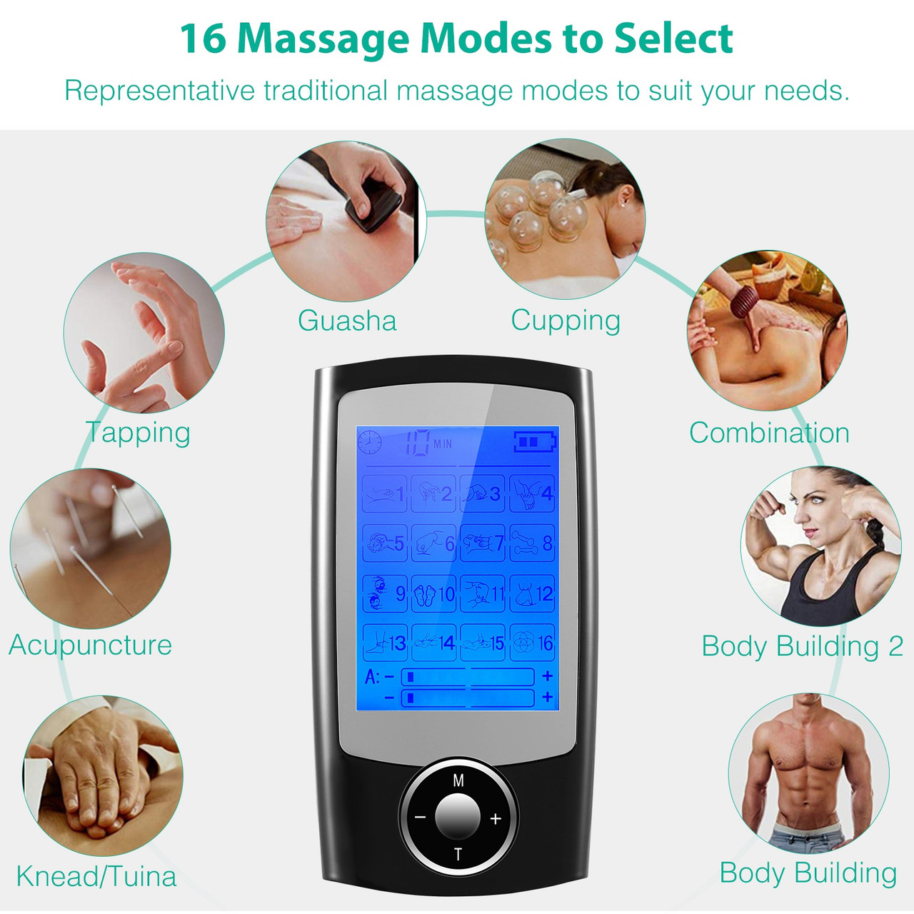16-Mode Impulse Massager TENS  Unit Muscle Stimulator product image