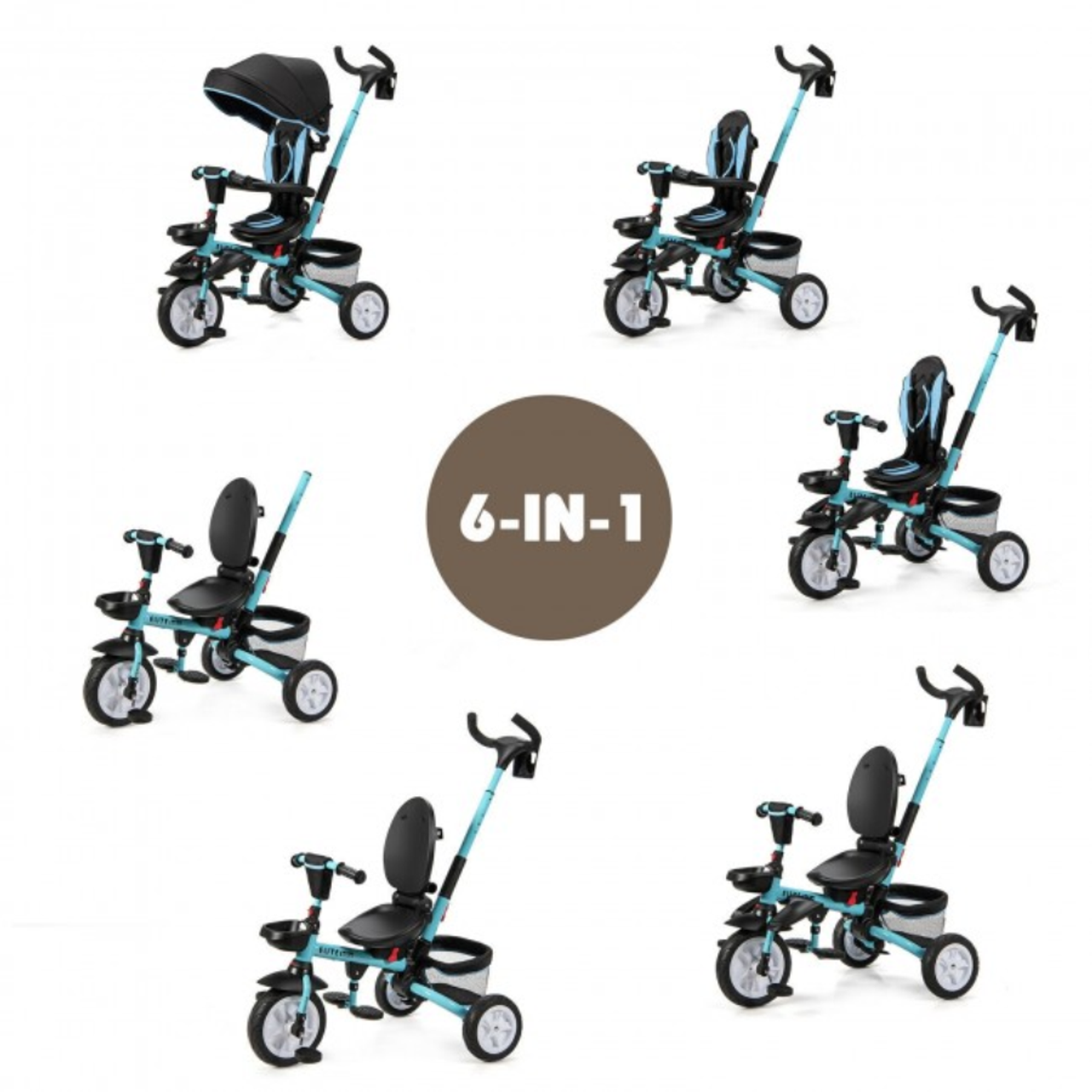 6-in-1 Kids' Baby Stroller Tricycle product image