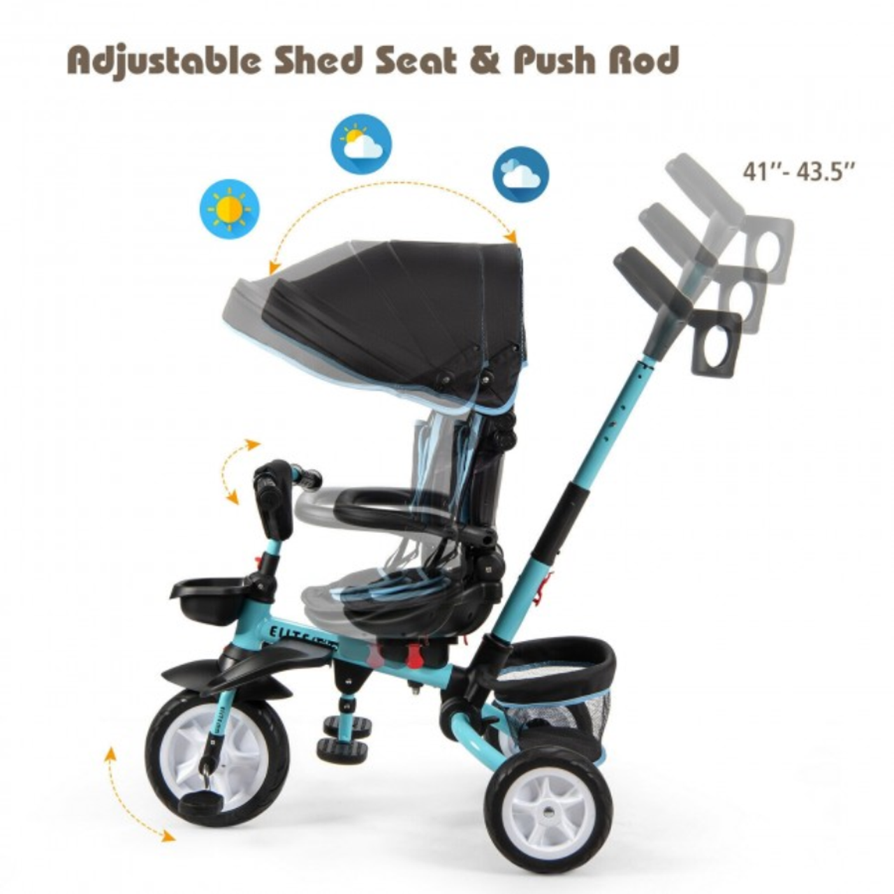 6-in-1 Kids' Baby Stroller Tricycle product image