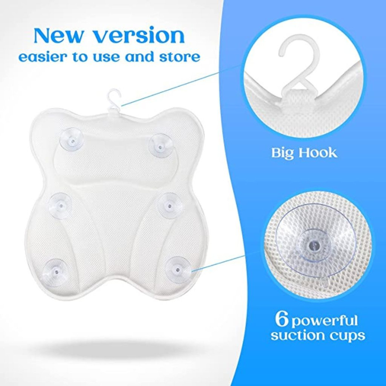 Hawbath™ Ultra-Soft Bath Pillow with 6 Suction Cups product image