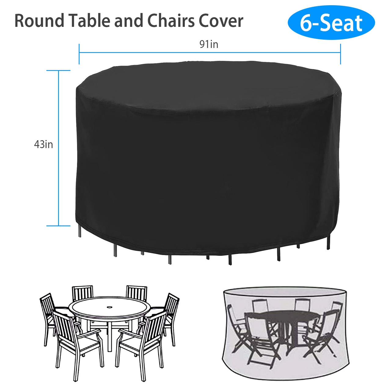 Round Table and Chairs Cover (4- or 6-Seat) product image