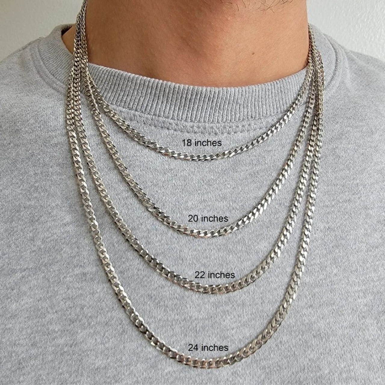 Solid 925 Sterling Silver 3.5mm Cuban Curb Link product image