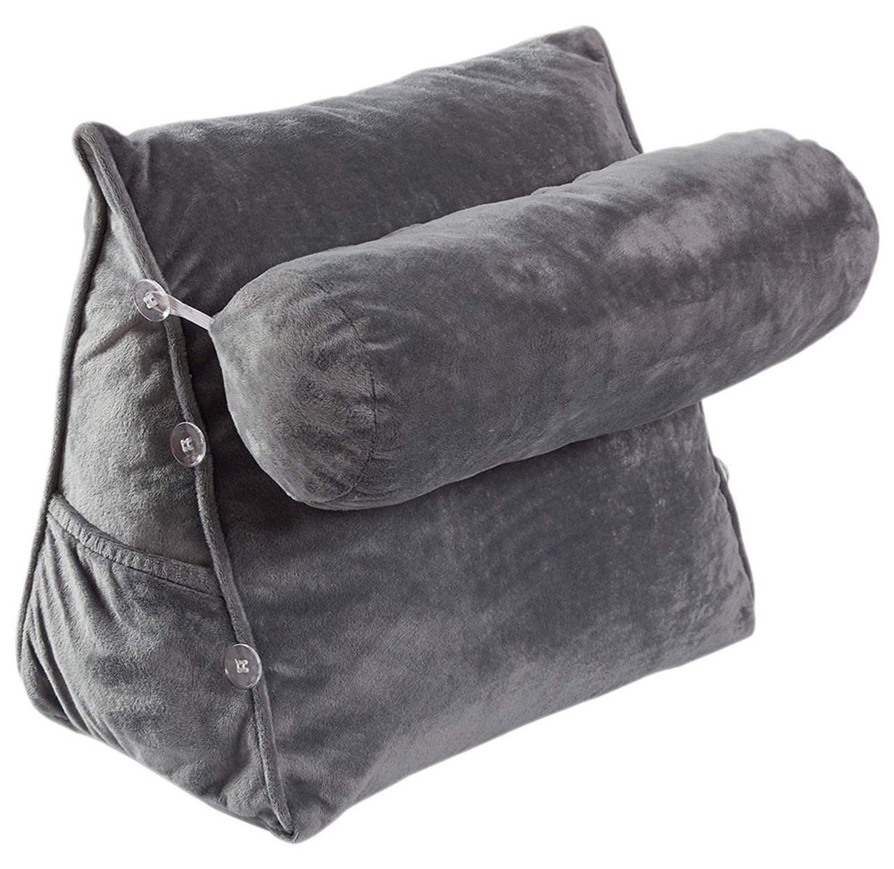 Plush Wedge Backrest Pillow with Neck Bolster product image