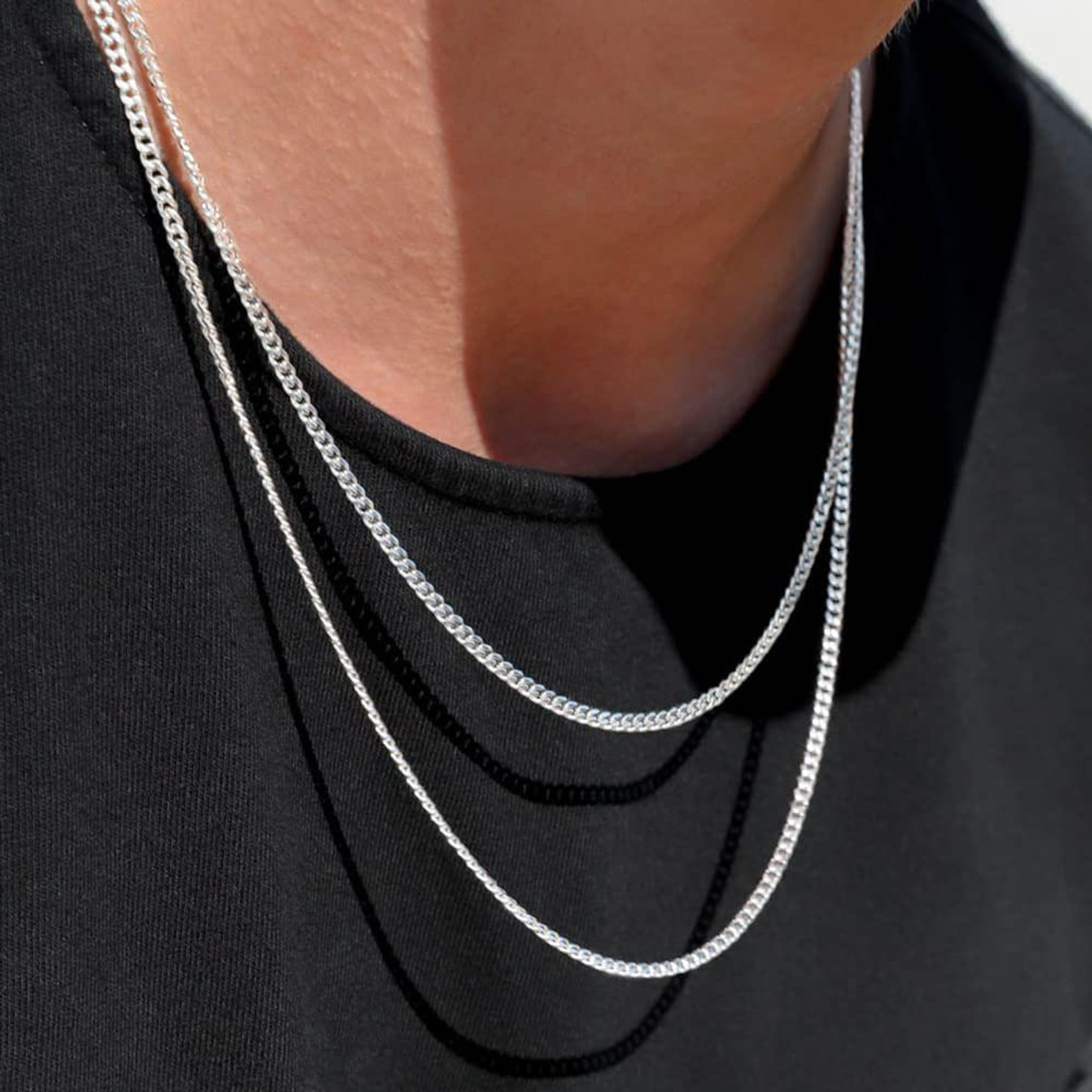 Solid 925 Sterling Silver 2mm Miami Cuban Chain product image